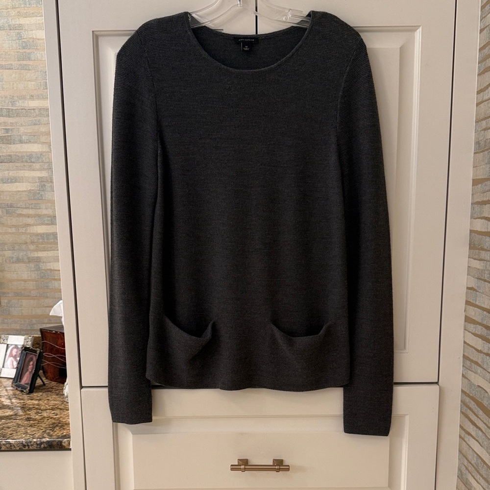 Ann Taylor Charcoal Crew Neck Sweater